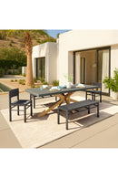 Rattan Look Outdoor Bench | OROA Modern Iska | Oroatrade.com