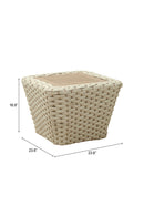 White Woven Square Outdoor Coffee Table | OROA Modern Antul | Oroatrade.com