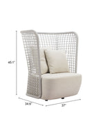 Weaved Back Outdoor Accent Chair | OROA Modern Hudu | Oroatrade.com