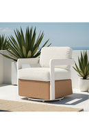 Brown Base Outdoor Swivel Chair | OROA Modern Gelo | Oroatrade.com