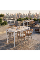 Rattan Weave Swivel Bar Stool | OROA Modern Safal