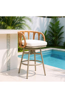 Rattan Weave Swivel Bar Stool | OROA Modern Safal