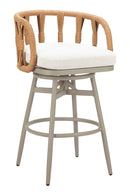Rattan Weave Swivel Bar Stool | OROA Modern Safal