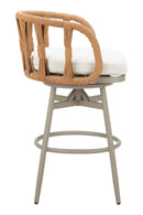 Rattan Weave Swivel Bar Stool | OROA Modern Safal