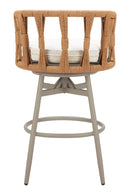 Rattan Weave Swivel Bar Stool | OROA Modern Safal