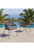 Brown Rattan Outdoor Dining Chairs (2) | OROA Modern Skye | Oroatrade.com