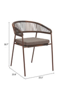 Brown Rattan Outdoor Dining Chairs (2) | OROA Modern Skye | Oroatrade.com