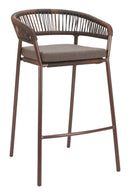 Brown Rattan Outdoor Bar Stools (2) | OROA Modern Skye | Oroatrade.com