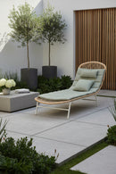 Padded Rattan Weave Outdoor Chaise | OROA Modern Skim | Oroatrade.com
