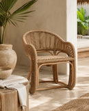 Hospitality furniture - Rattan Indoor/Outdoor Barrel-Back Accent Chair - www.oroatrade.com