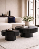 Ribbed Black Ash Coffee Tables (2) | OROA Modern Pierre | Oroatrade.com