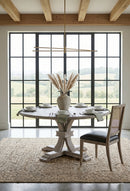 Gray Acacia Round Extendable Dining Table | Living Essentials Devon