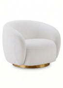 white swivel chair - gold base - www.oroa.com