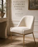 Hospitality furniture - White Boucle Dining Side Chair - www.oroatrade.com