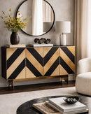 Gold Chevron Sideboard | OROA Modern Perret