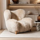 Beige Sheepskin Lounge Armchair | OROA Modern Dalton