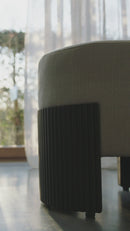 Cushioned Mahogany Pouf | Ethnicraft Roller Max | Oroatrade.com