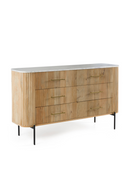 Fluted Mango Wood 6-Drawer Dresser | OROA Modern Cambridge