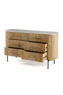 Fluted Mango Wood 6-Drawer Dresser | OROA Modern Cambridge