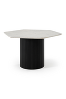 Hexagonal White Marble Dining Table | OROA Modern Rivas