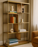 Brass-Framed Oak Bookshelf | OROA Modern Jessica | Oroatrade.com
