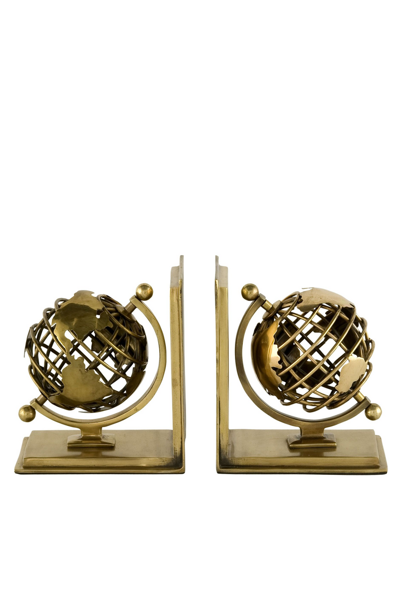 Brass Bookend Set | Eichholtz Globe | OROA TRADE