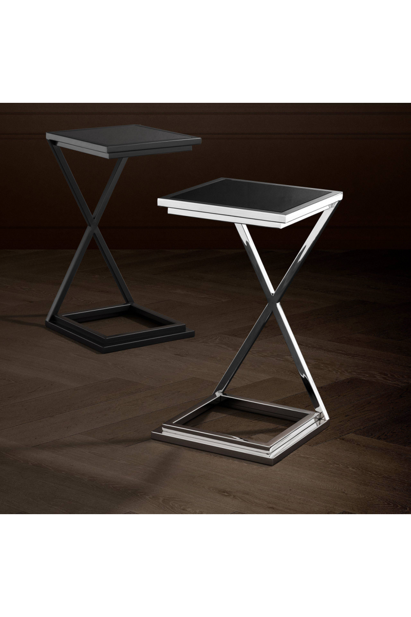 Black Glass Side Table | Eichholtz Cross | OROA TRADE