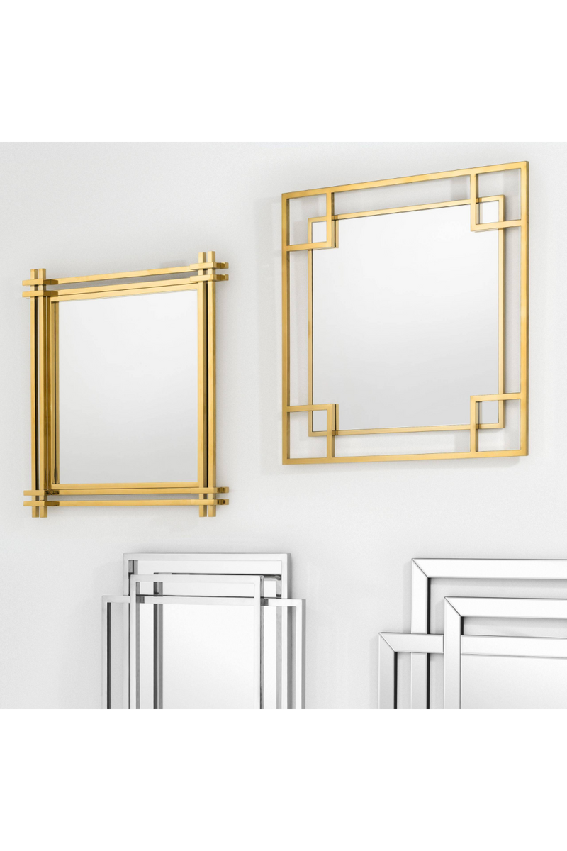 Art Deco Gold Geometric Frame Mirror | Eichholtz Morris | Oroatrade.com