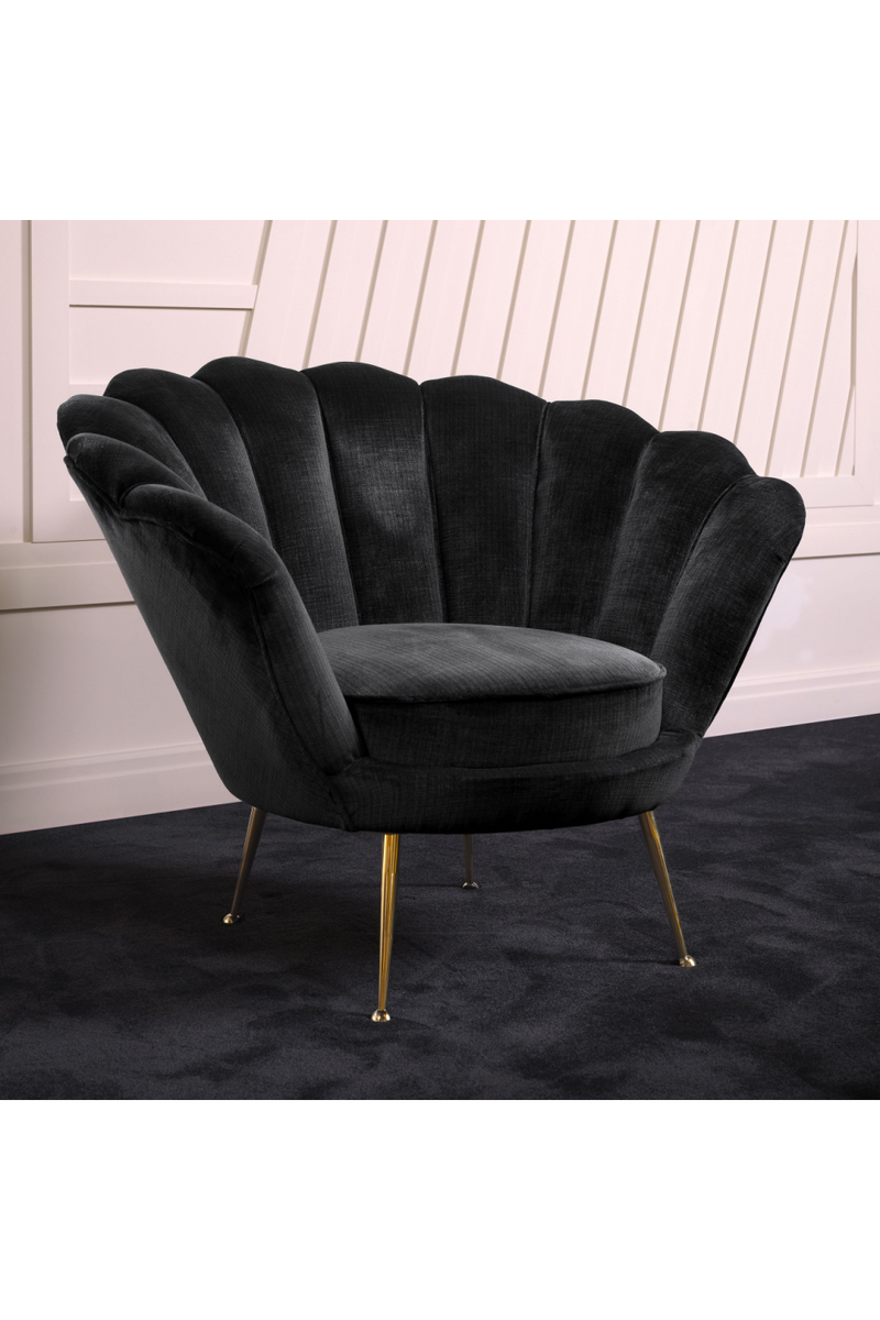 Black Scalloped Accent Chair | Eichholtz Trapezium | Oroatrade.com
