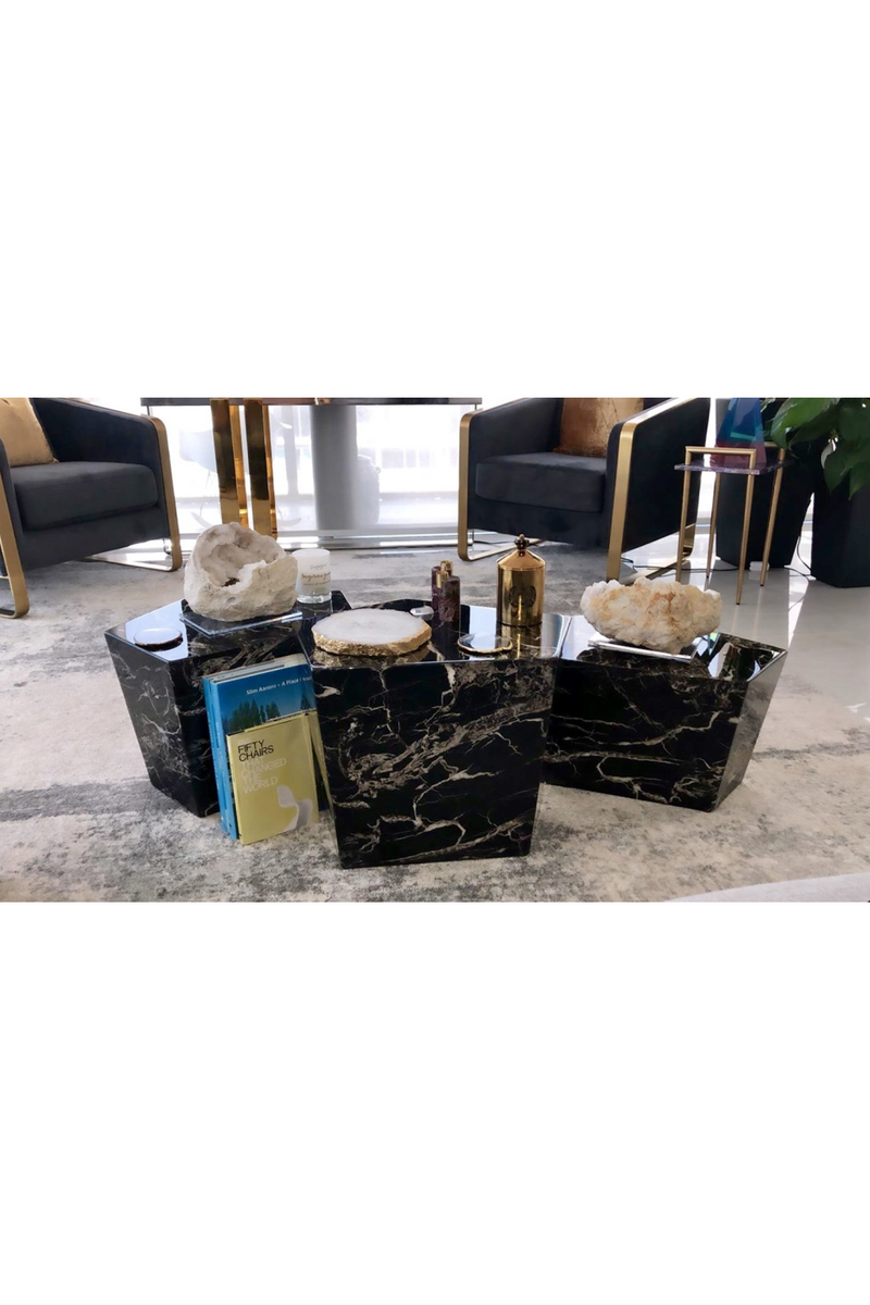 Black Marble Coffee Table Set | Eichholtz Prudential | OROA TRADE