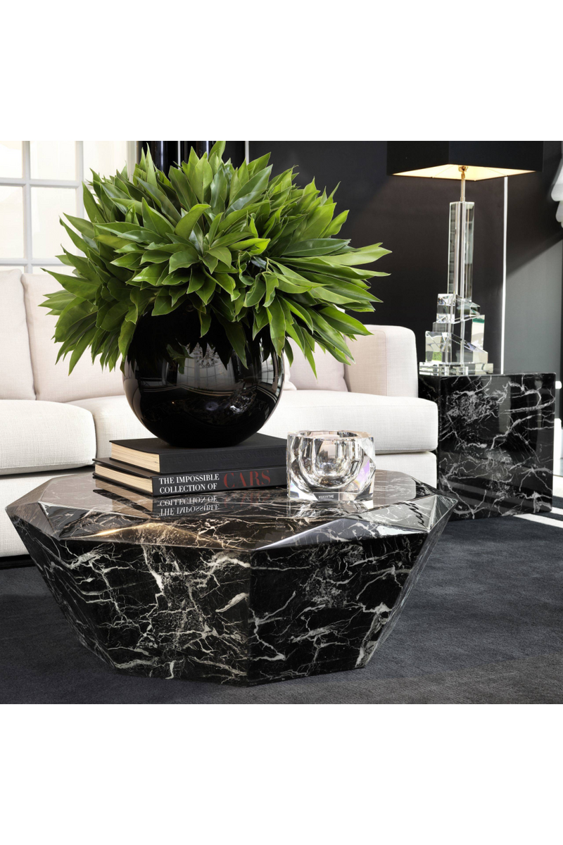 Black Polished Diamond Coffee Table | Eichholtz Diamond | OROA TRADE