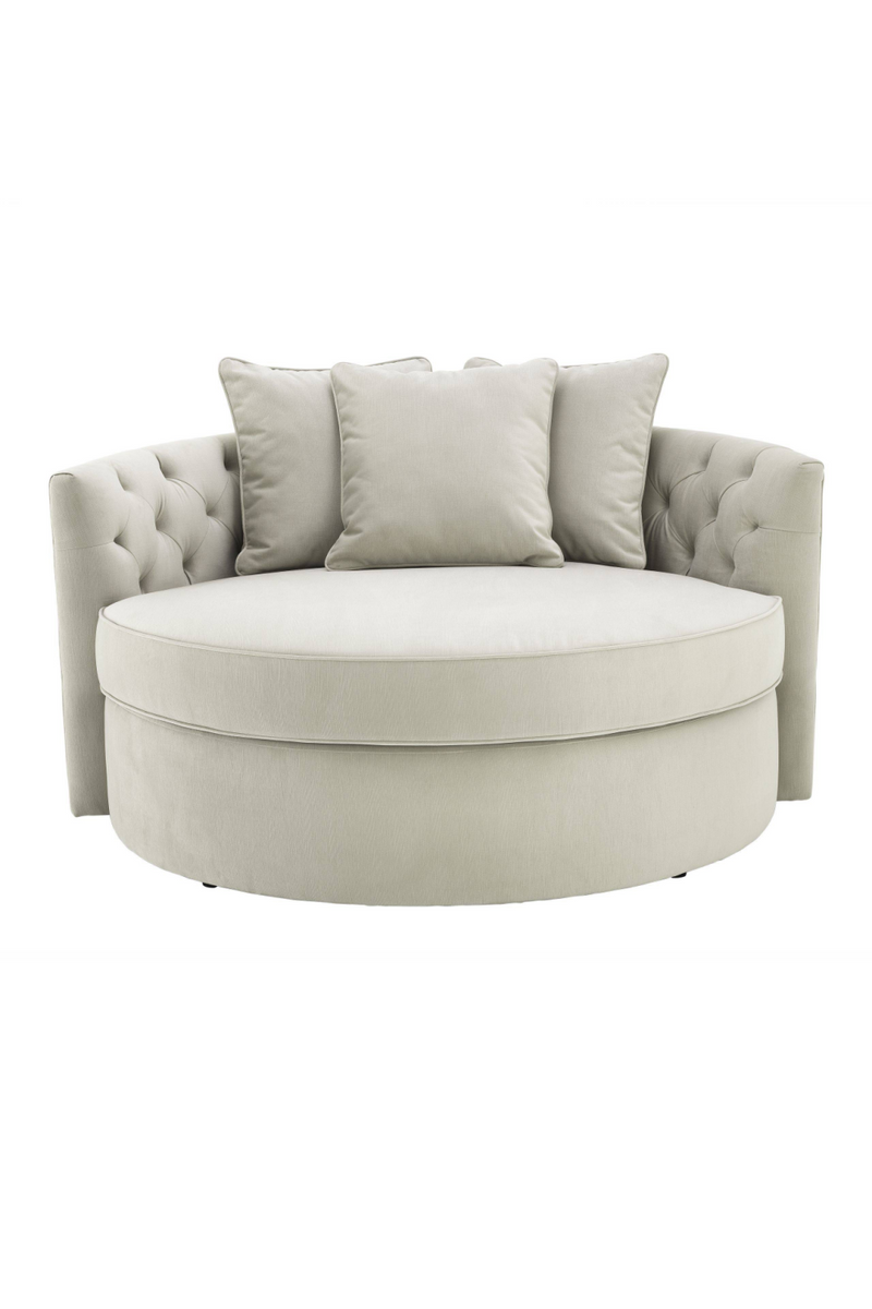 Round Gray Buttoned Sofa | Eichholtz Carlita | Oroatrade.com