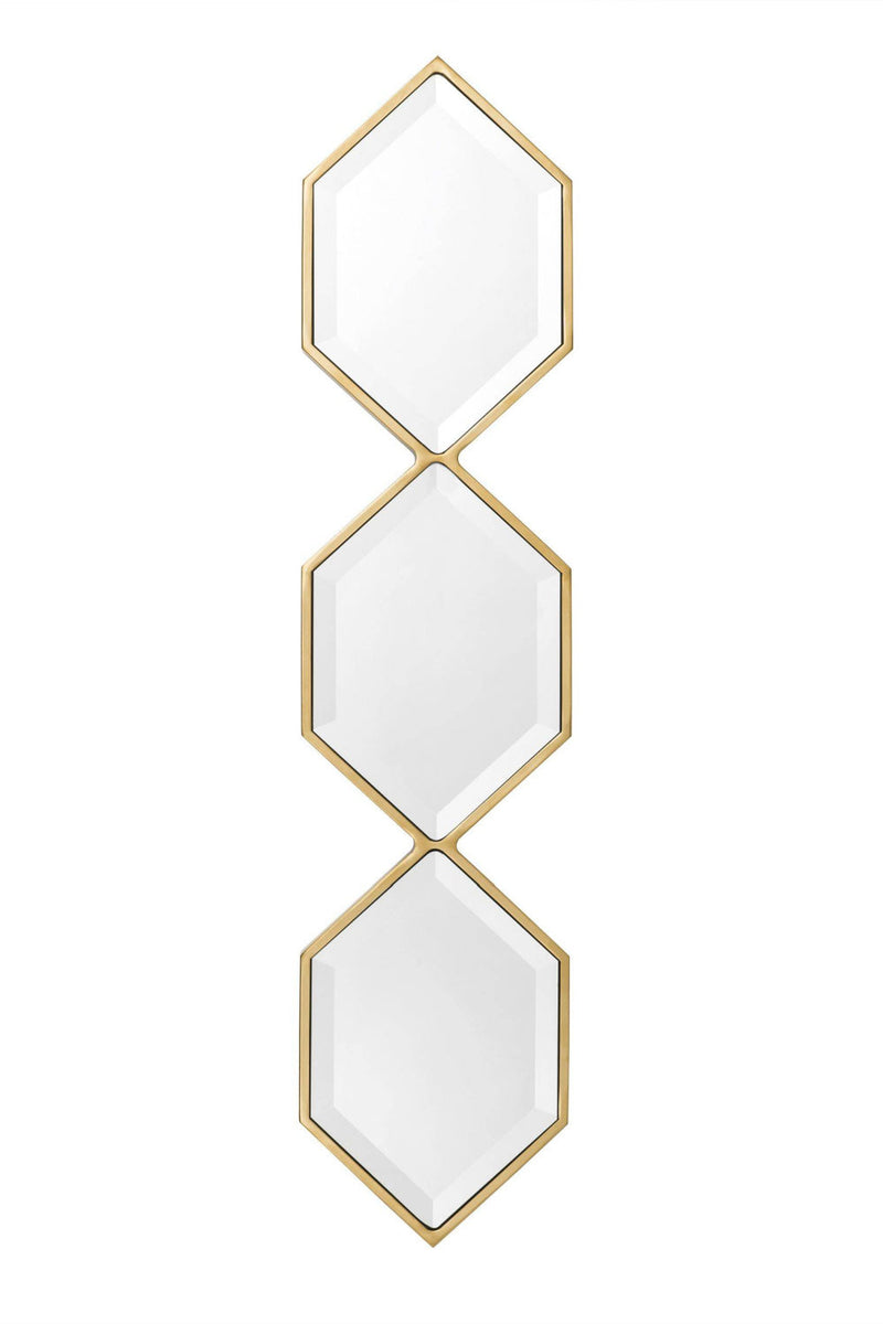 Gold Hexagonal Beveled Trio Mirror Glass | Eichholtz Saronno | OROA TRADE