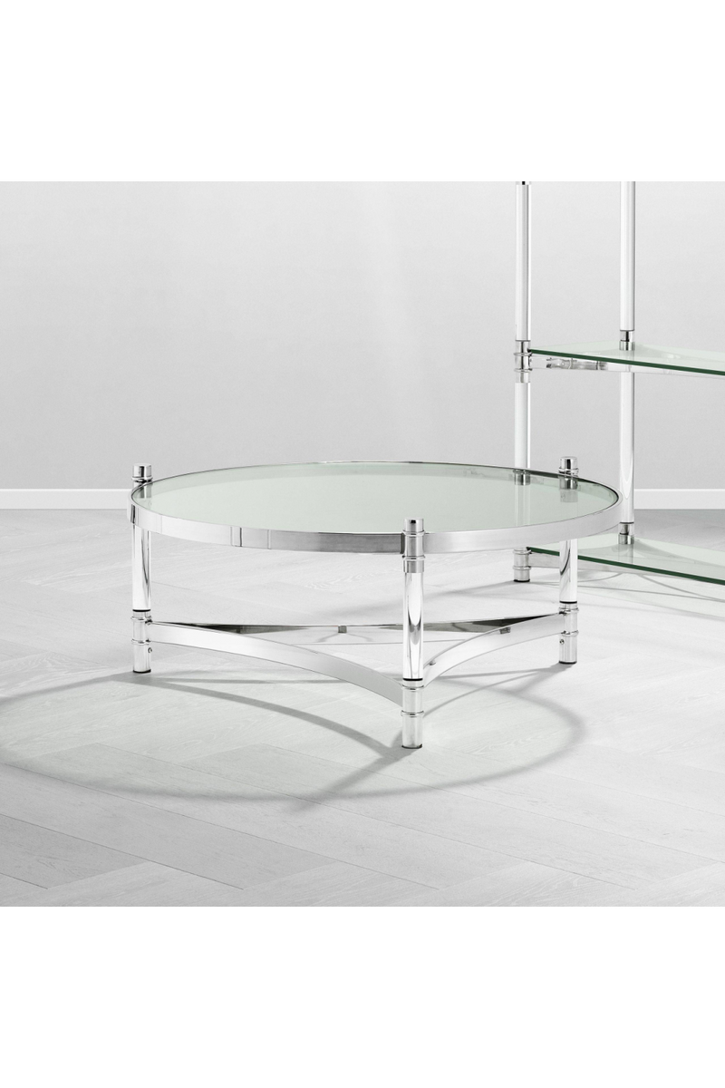 Round Silver Frame Coffee Table | Eichholtz Trento | OROA TRADE