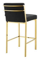 Gold Black Velvet Bar Stool | Eichholtz Scott |
