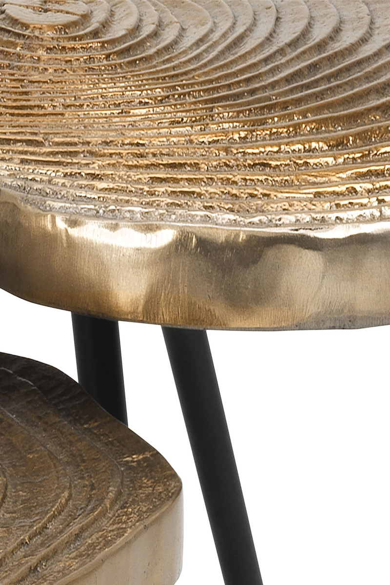Gold Wood Slice Coffee Table Set | Eichholtz Quercus | OROA TRADE