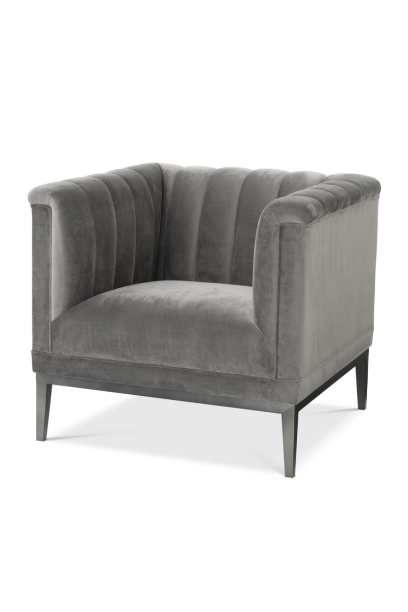 Gray Velvet Barrel Chair | Eichholtz Raffles | Oroatrade.com