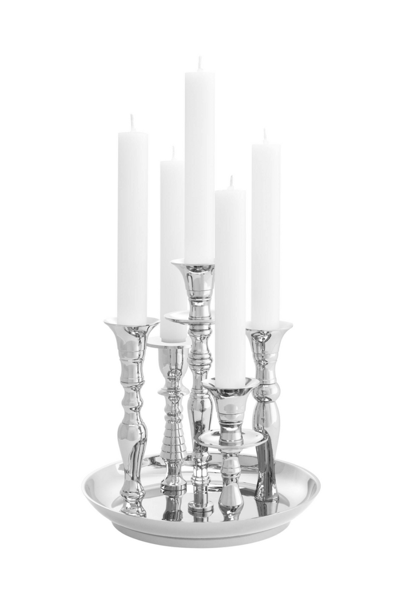 Silver Candlestick Holder Set | Eichholtz Rosella | OROA TRADE