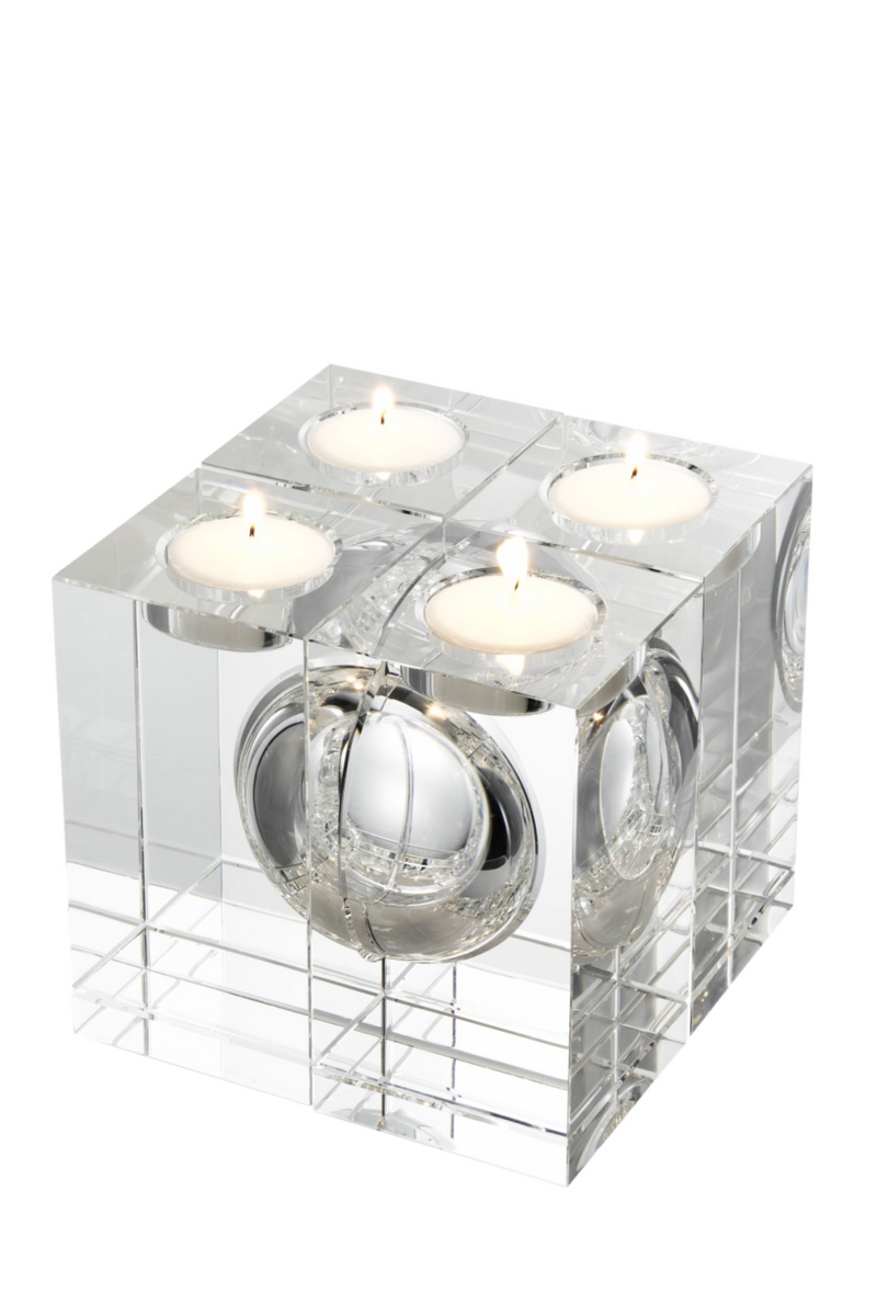 Crystal Glass Tealight Holder Set of 4 | Eichholtz Argenta | OROA TRADE