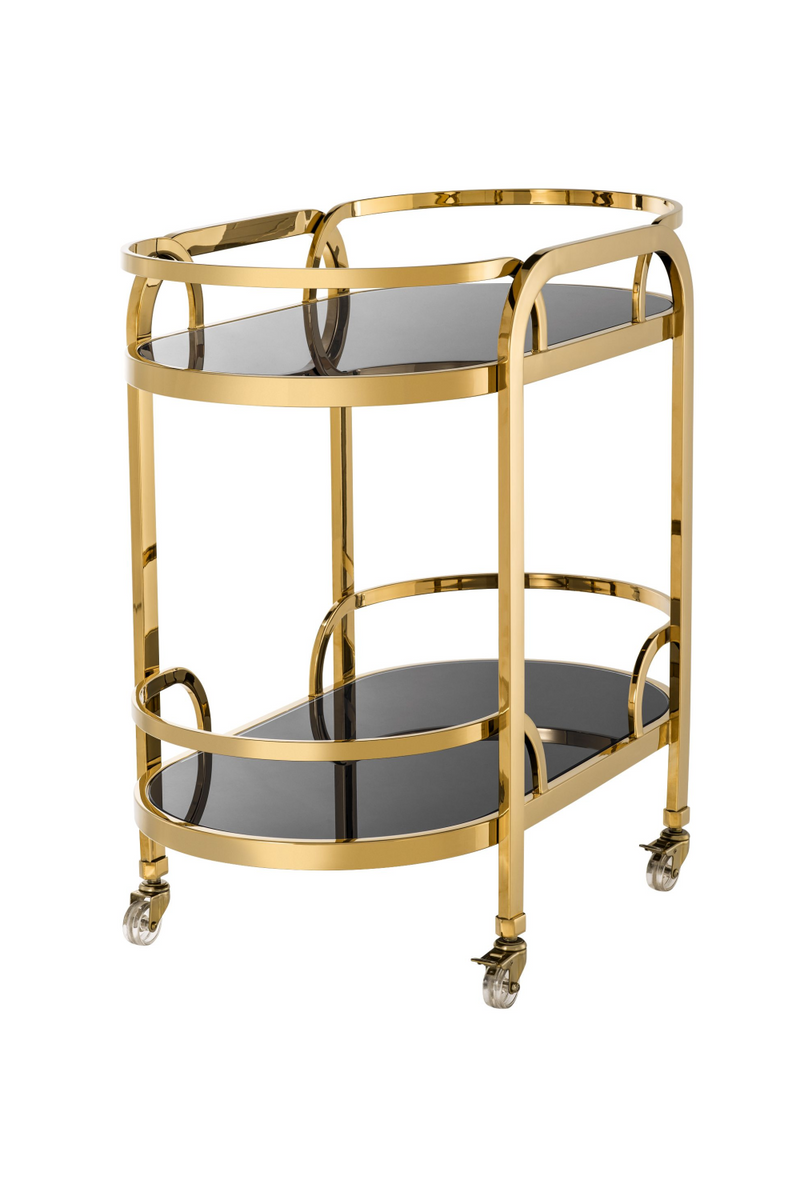 Black Glass Gold Bar Cart | Eichholtz Oakhurst |