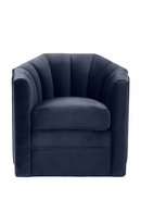 Blue Velvet Panelled Swivel Chair | Eichholtz Delancey | Oroatrade.com