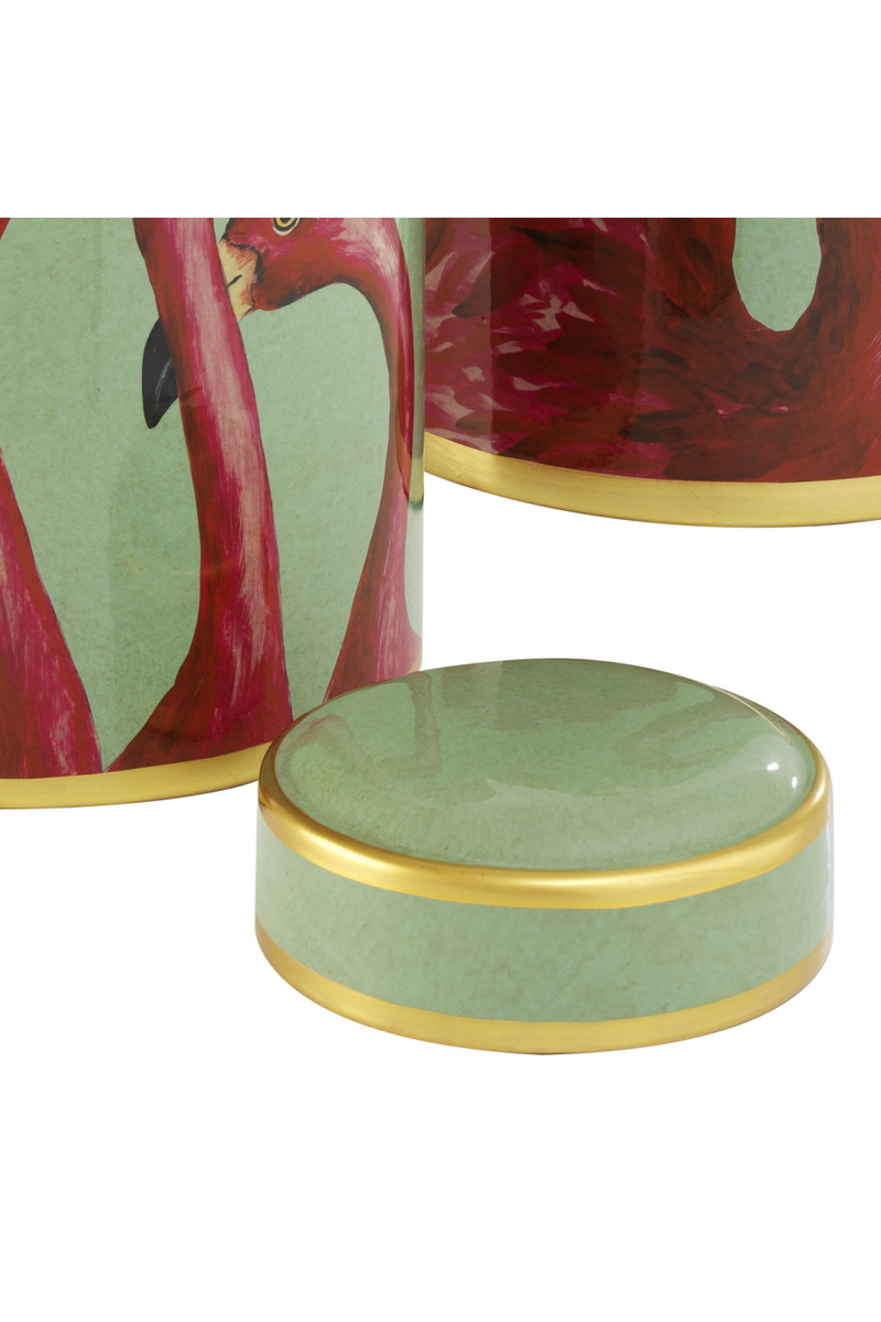 Porcelain Jar Set | Eichholtz Flamingo | OROA TRADE