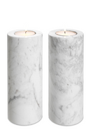 White Marble Tealight Holders (2) | Eichholtz Tobor | Oroatade.com