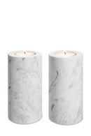 White Marble Tealight Holders (2) | Eichholtz Tobor | Oroatade.com