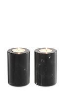 Black Marble Candle Holders 2 | Eichholtz Tobor S | OROA TRADE