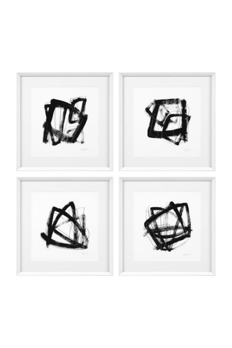 White Framed Print (Set of 4) | Eichholtz Tessellation | Oroatrade.com