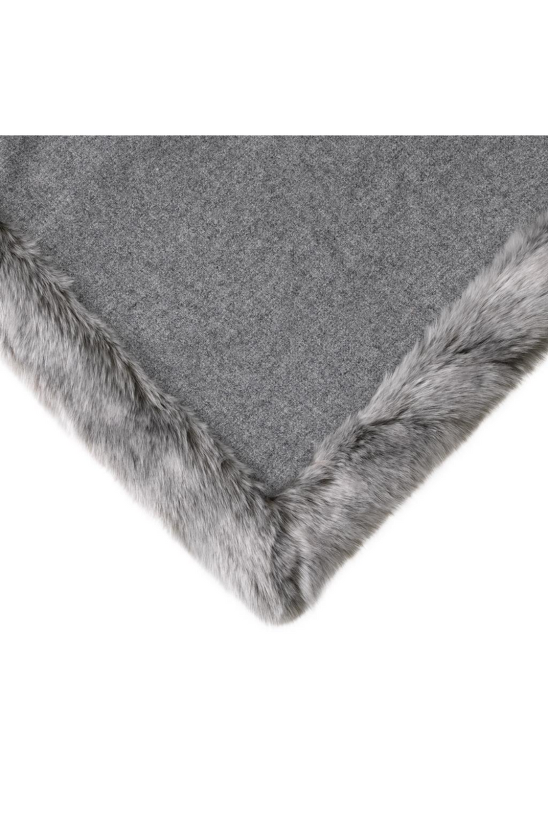 Soft Textured Gray Faux Fur Fabric Throw - Eichholtz Alaska | OROA TRADE