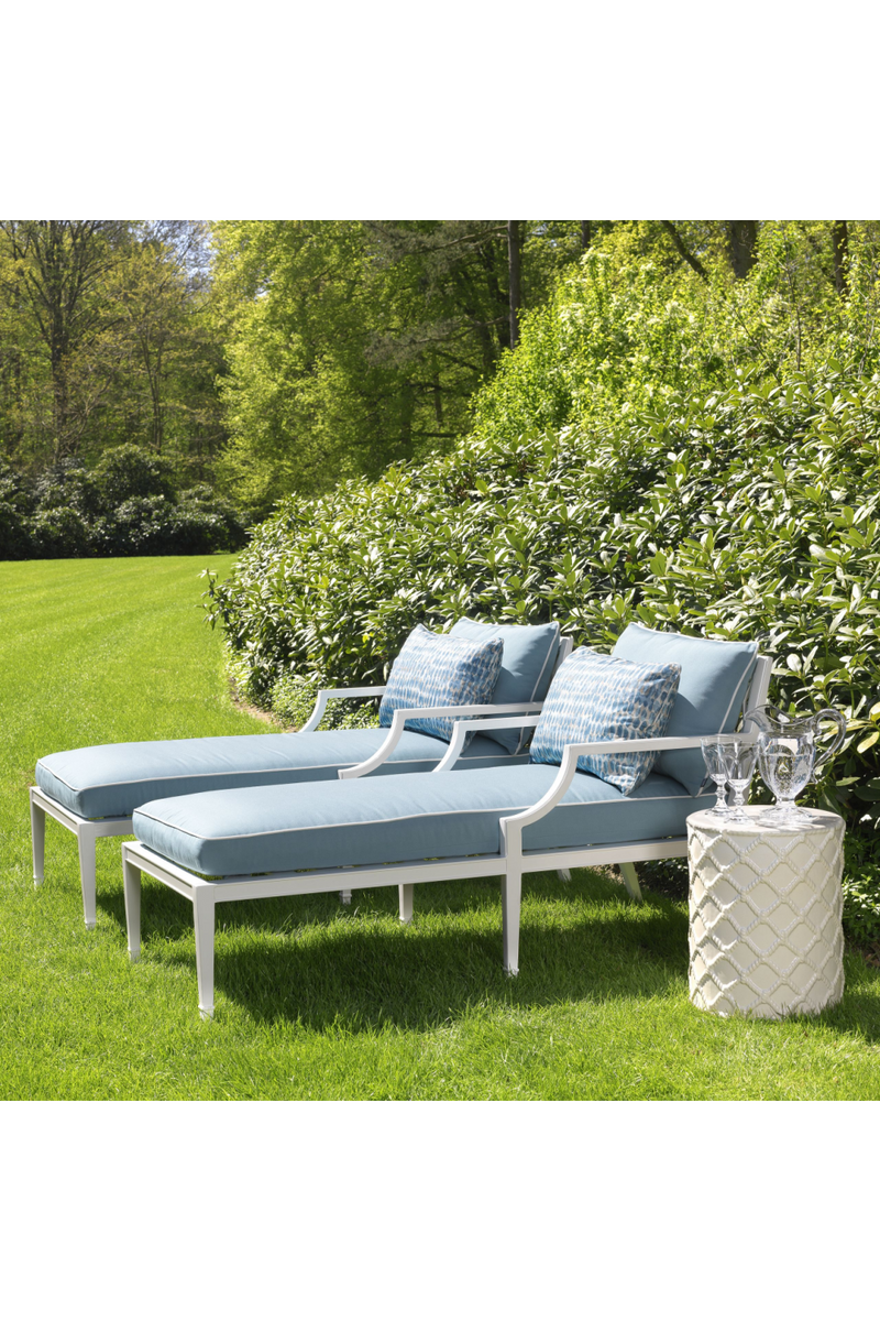Blue Outdoor Chaise Lounge Chair | Eichholtz Bella Vista | Oroatrade.com