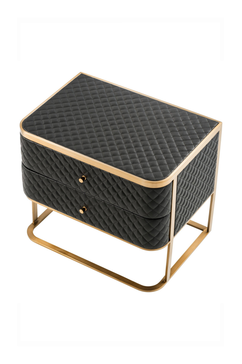 Black Leather Side Table | Eichholtz Monfort | OROA TRADE