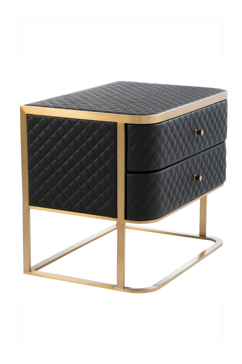 Black Leather Side Table | Eichholtz Monfort | OROA TRADE